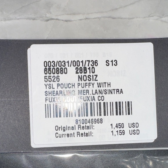 Yves Saint Laurent pouch puffy shearling clutch - Picture 9 of 12